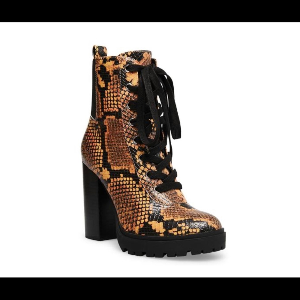 Steve Madden Latch Yellow Snake boots